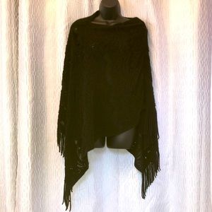 Black shawl, poncho Large